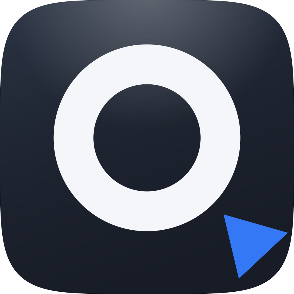 Quoin app icon — a wedge keyed to an open ring